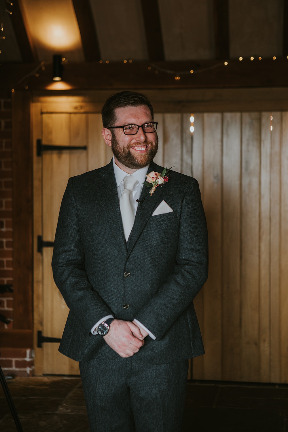 Groom Suit Grey Kent Coast Wedding Peter Reynolds Photography