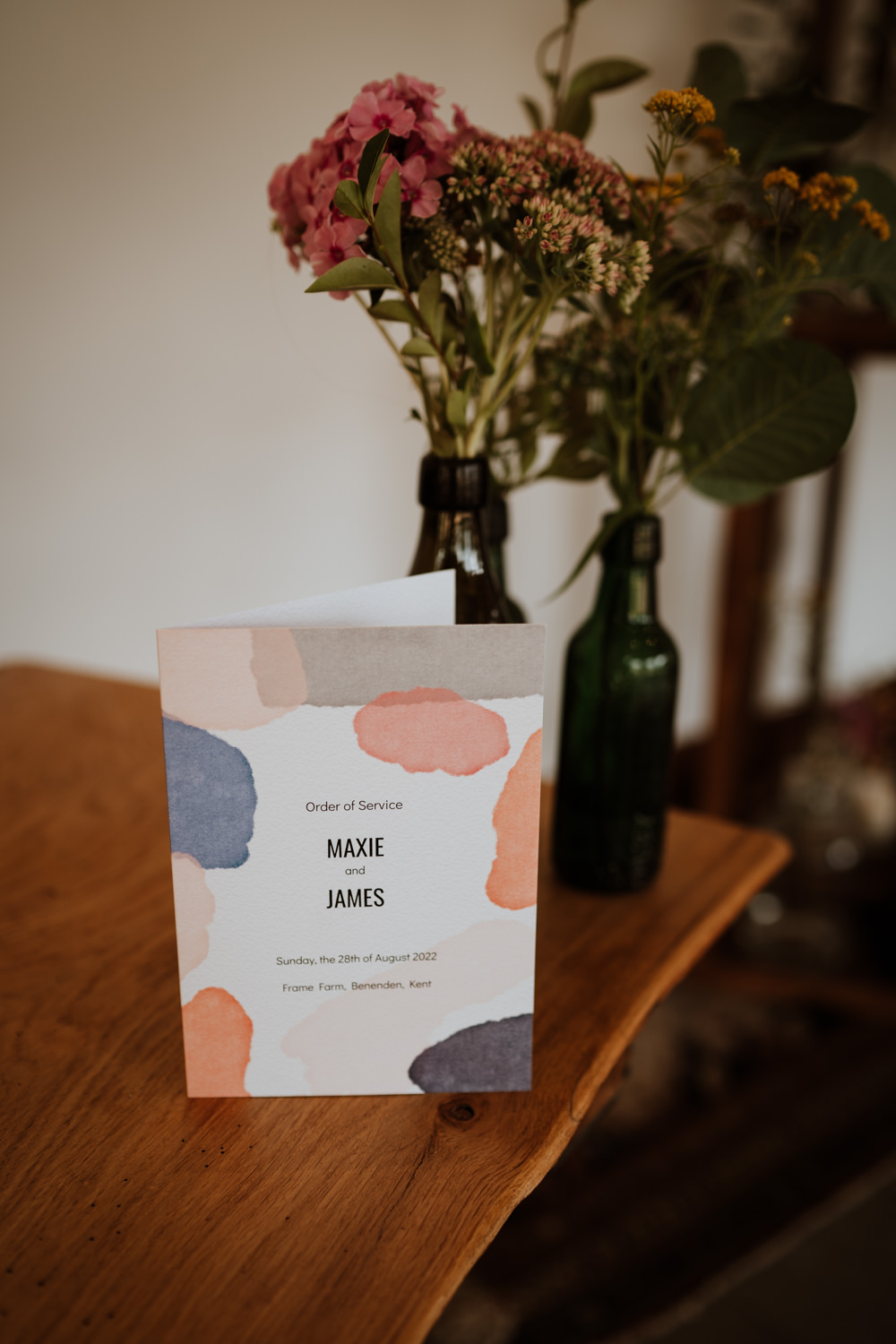 Order Service Booklet Kent Farm Barn Wedding Nicola Dawson Photography