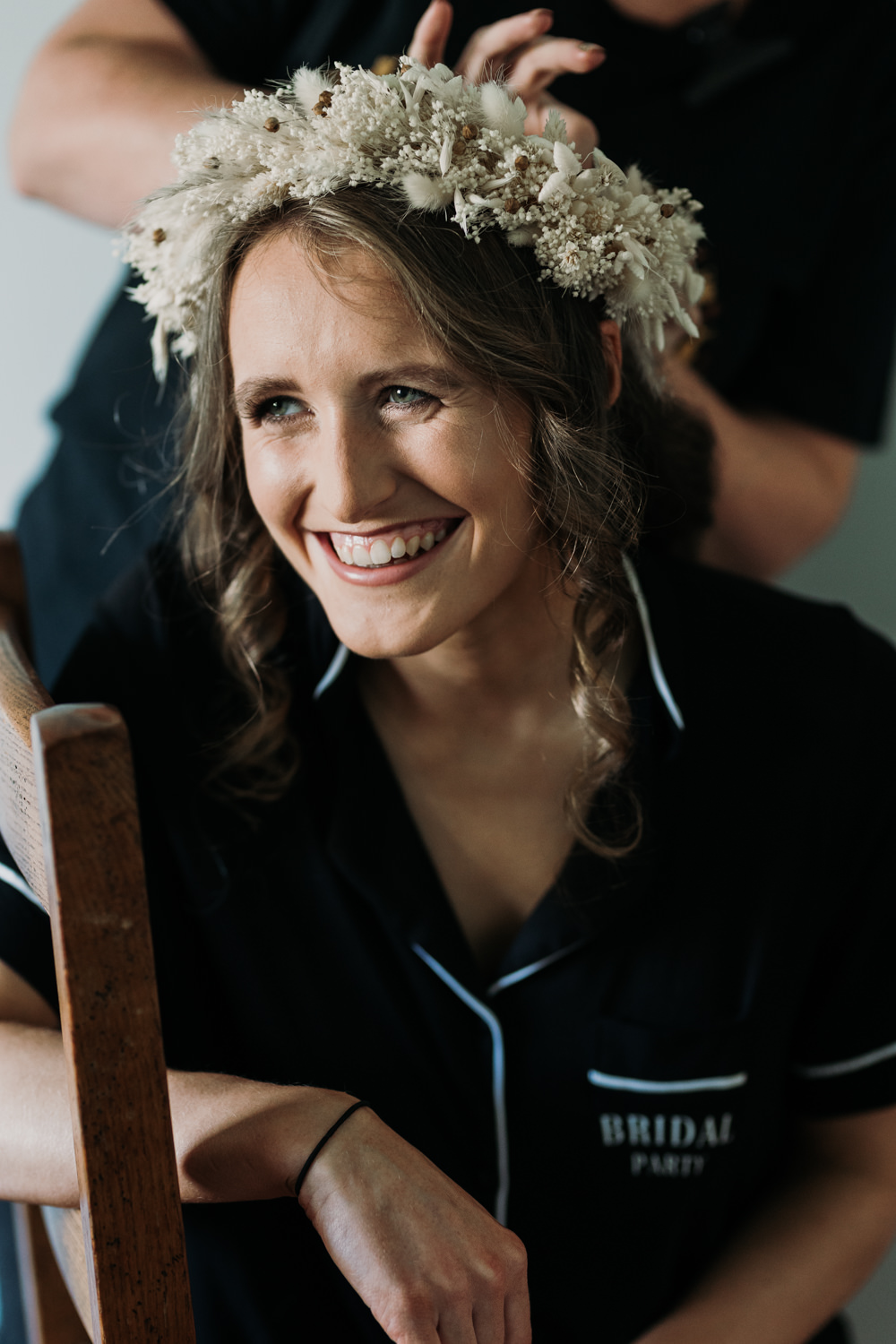 Bridesmaid Flower Crown Gypsophila La Mon Hotel Spa Wedding Victoria Whiting Photography