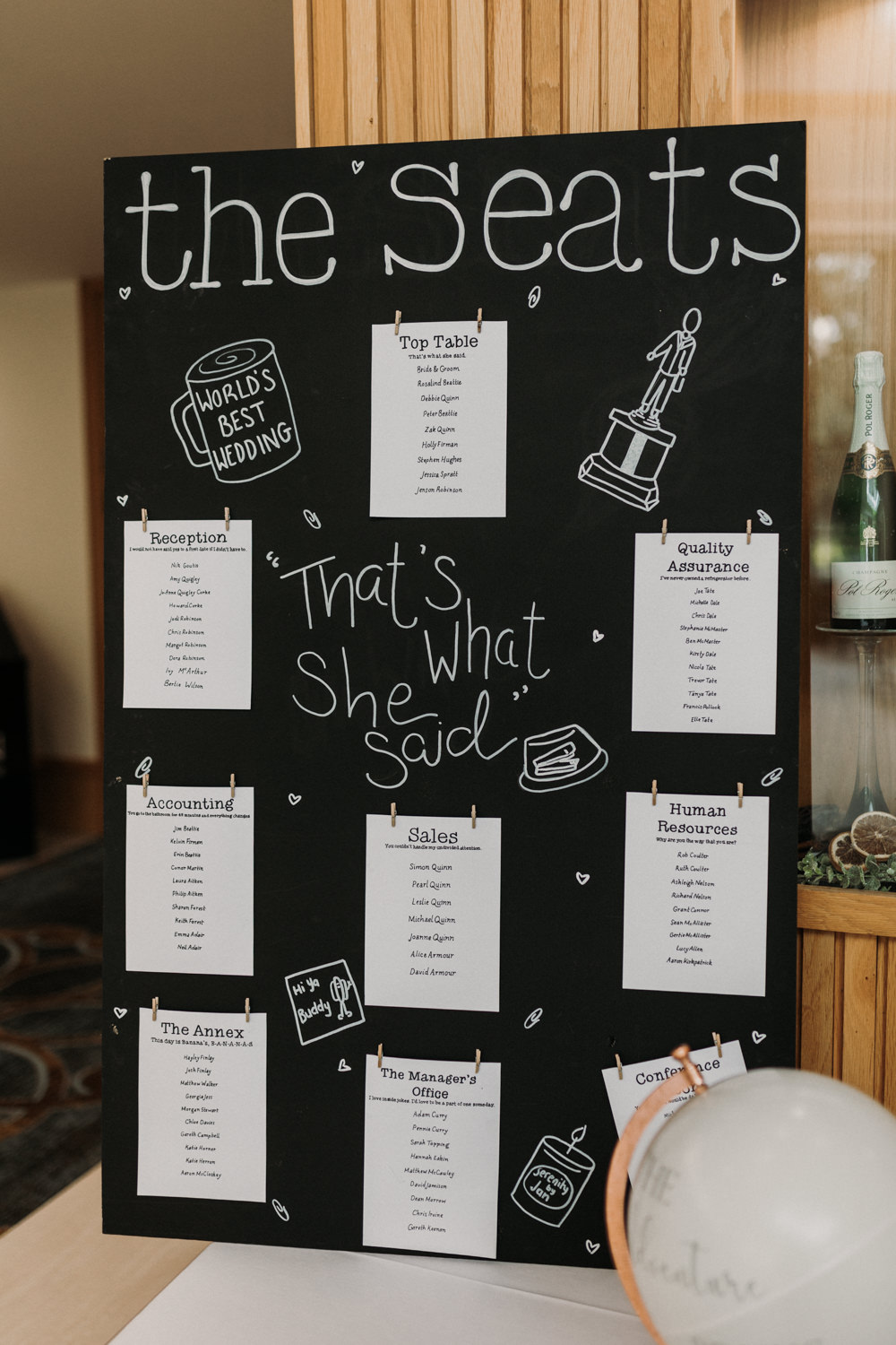 Chalkboard Table Plan La Mon Hotel Spa Wedding Victoria Whiting Photography