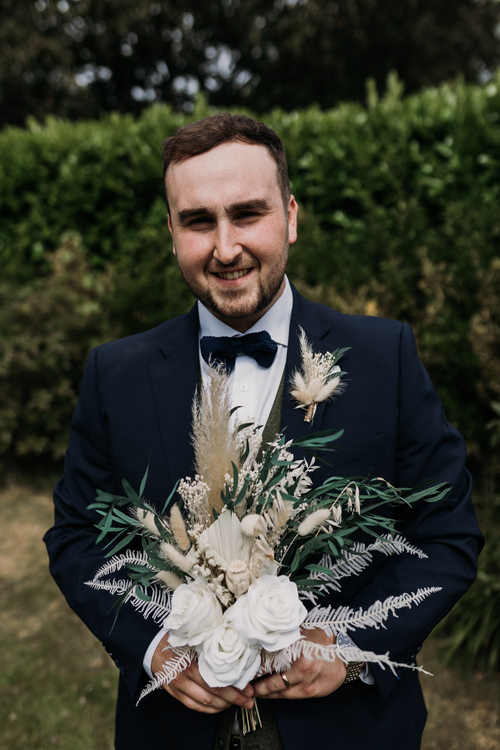 Groom Tuxedo Bow Tie Bouquet La Mon Hotel Spa Wedding Victoria Whiting Photography