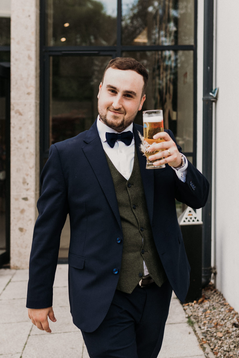 Groom Suit Waistcoat Bow Tie La Mon Hotel Spa Wedding Victoria Whiting Photography