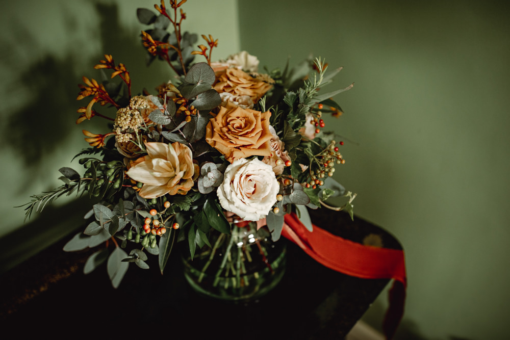 Bouquet Flowers Bride Bridal Toffee Rose Coral Berries Lincolnshire Country Estate Wedding HBA Photography