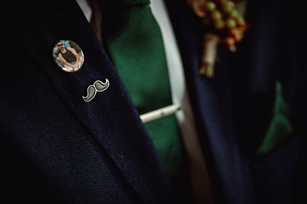 Groom Lapel Badge Lincolnshire Country Estate Wedding HBA Photography