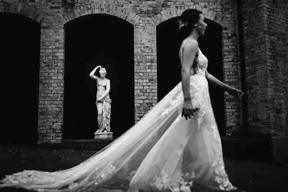 Dress Gown Bride Bridal Lace Tulle Train Lincolnshire Country Estate Wedding HBA Photography
