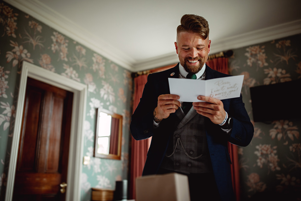 Groom Gift Card Lincolnshire Country Estate Wedding HBA Photography