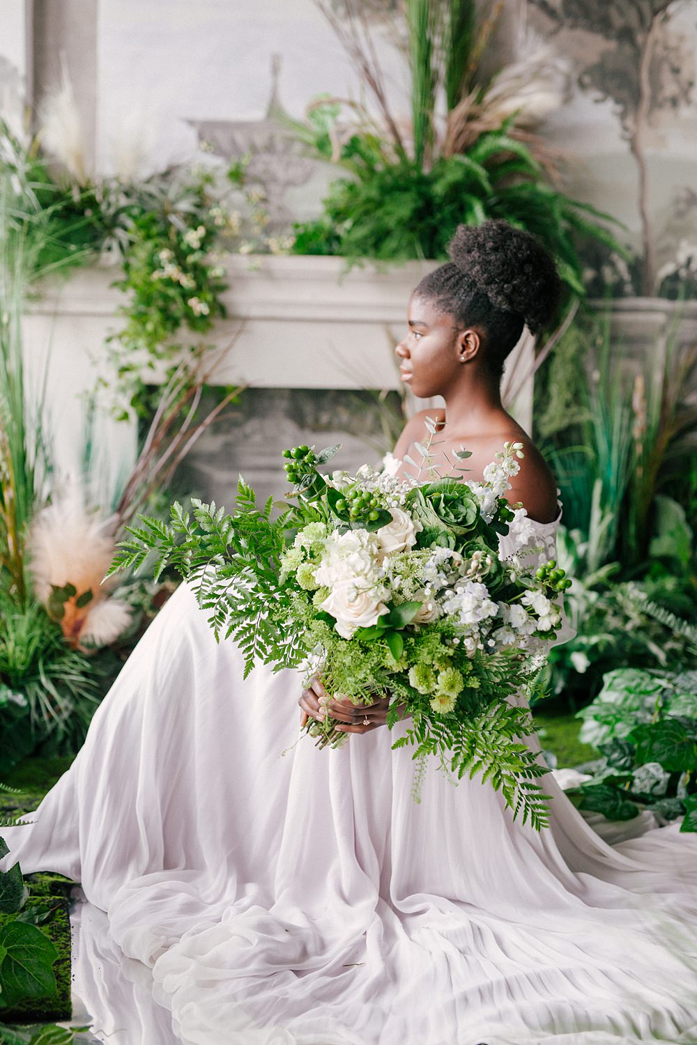 Greenery White Flowers Bouquet Bride Loft Wedding Ideas Rosetta Li Weddings