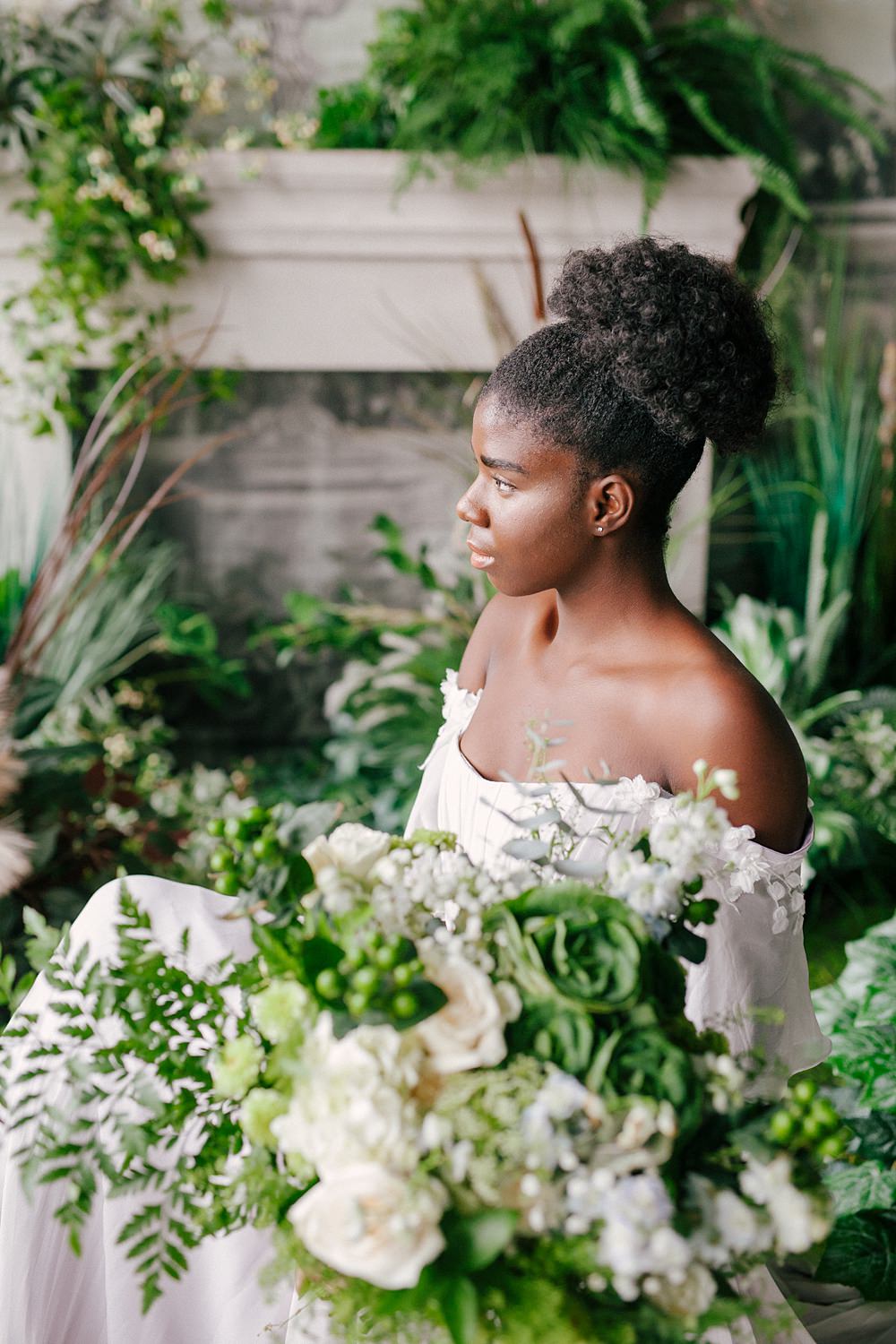 Greenery White Flowers Bouquet Bride Loft Wedding Ideas Rosetta Li Weddings