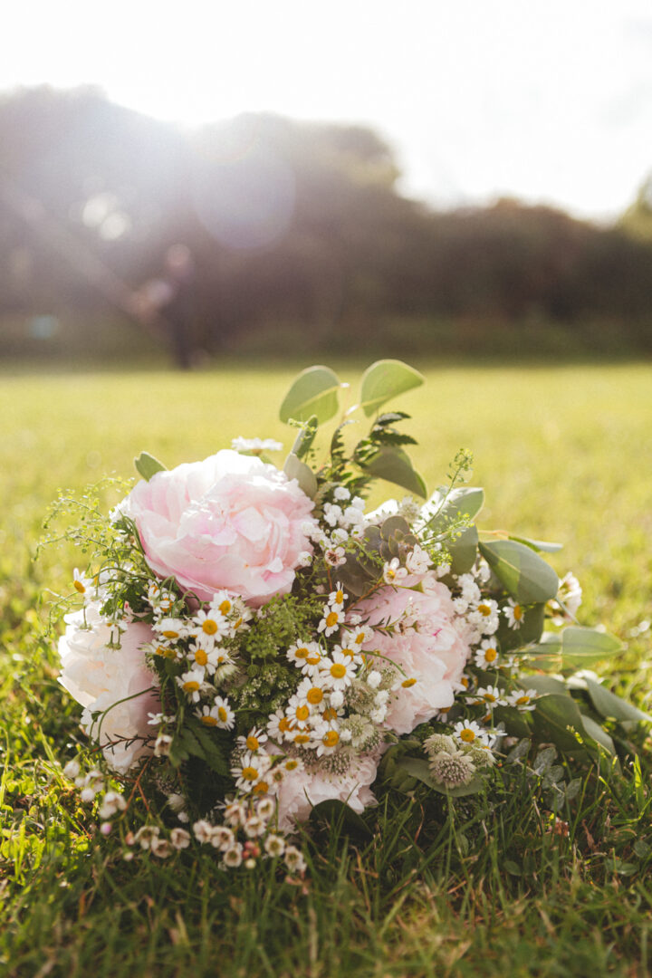 Pink Peony Daisy Wedding Bouquet Emma Stoner