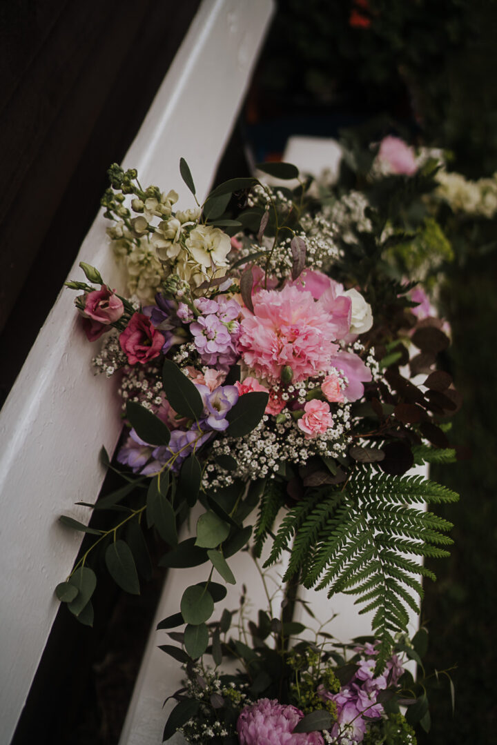 Pink Peony Wedding Bouquet Lilac Flowers Fern Tiffany Gage Photography