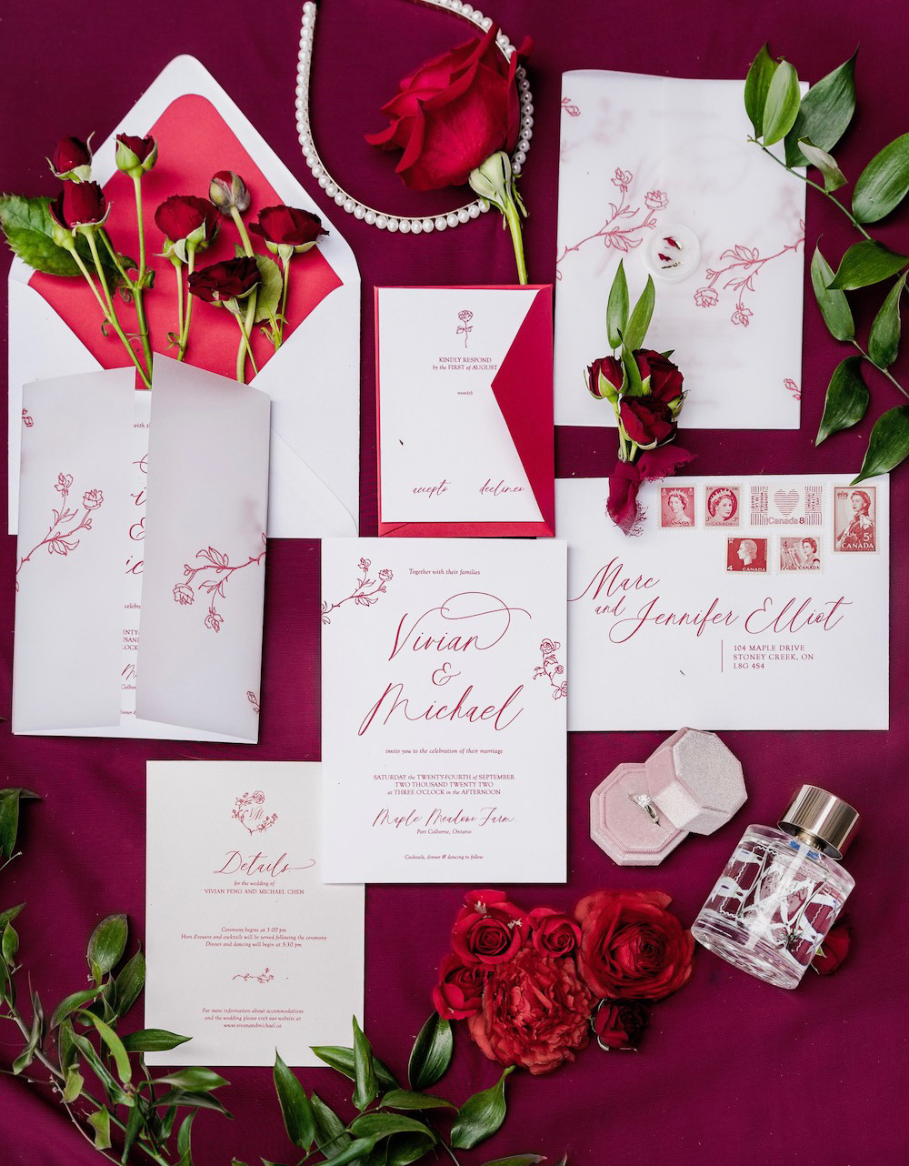RCalligraphy Stationery Invites ed Rose Wedding Ideas Brandon and Serena Photography