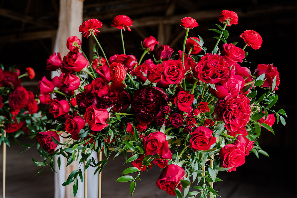 Flower Arrangement Red Rose Wedding Ideas Brandon and Serena Photography