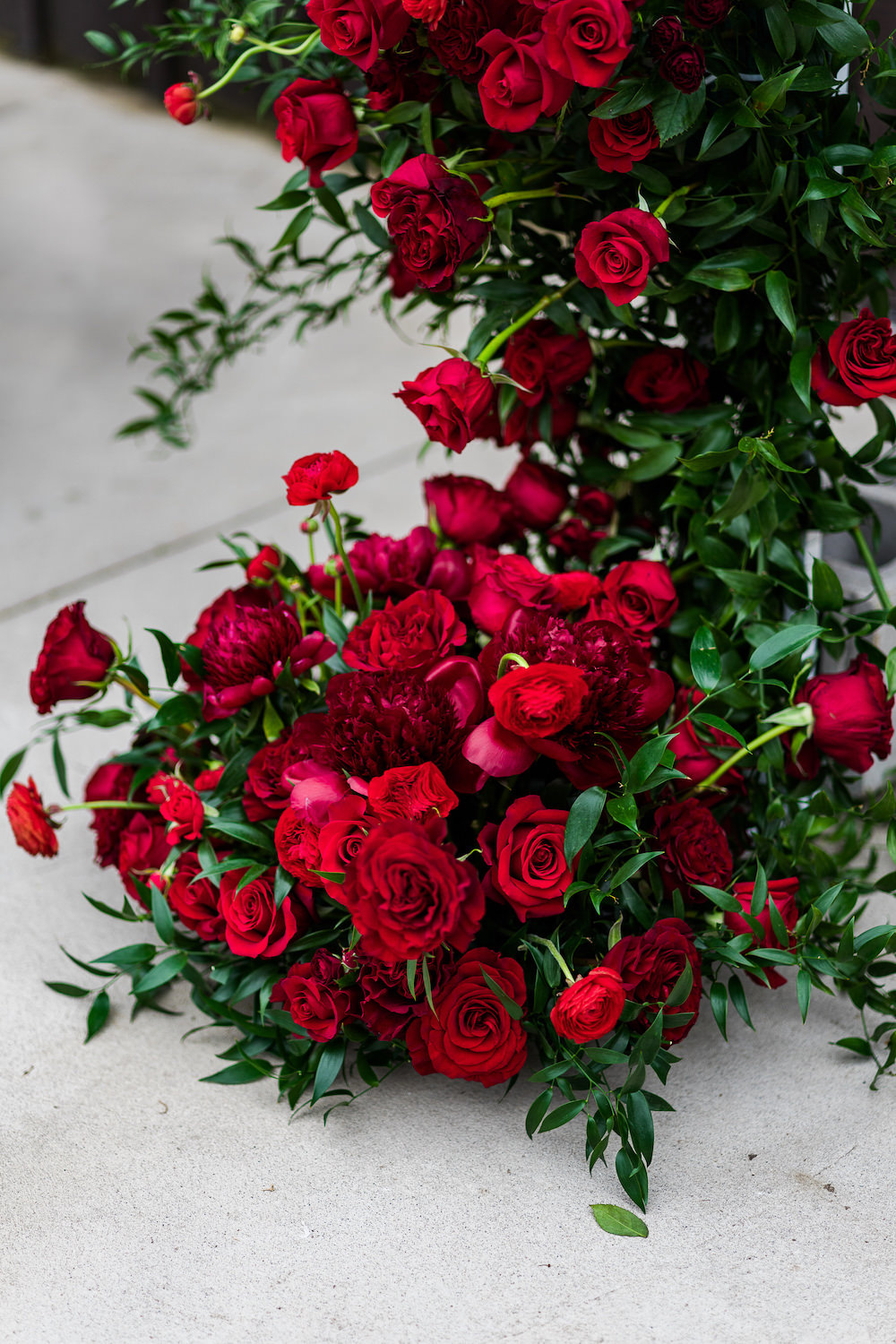 Flower Arch Ceremony Red Rose Wedding Ideas Brandon and Serena Photography