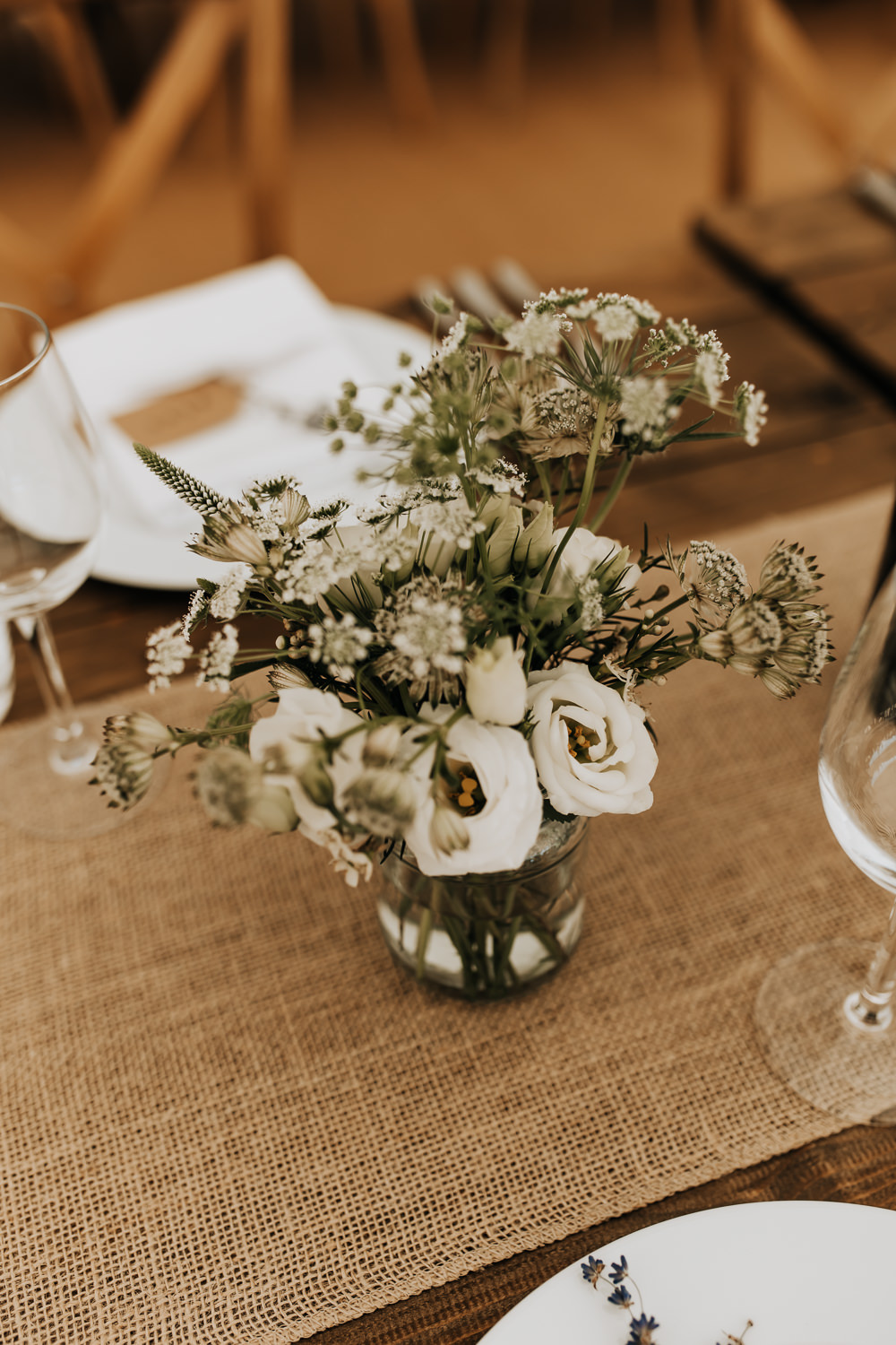 Table Flowers Centrepiece Ammi Graceland Populus White Rousham House Wedding Wyldbee