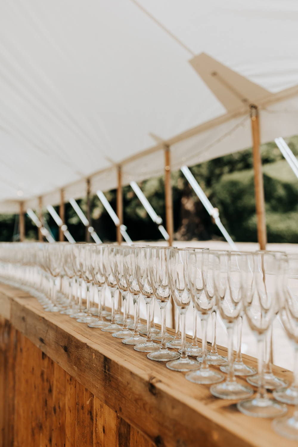 Drink Glasses Flutes Rousham House Wedding Wyldbee