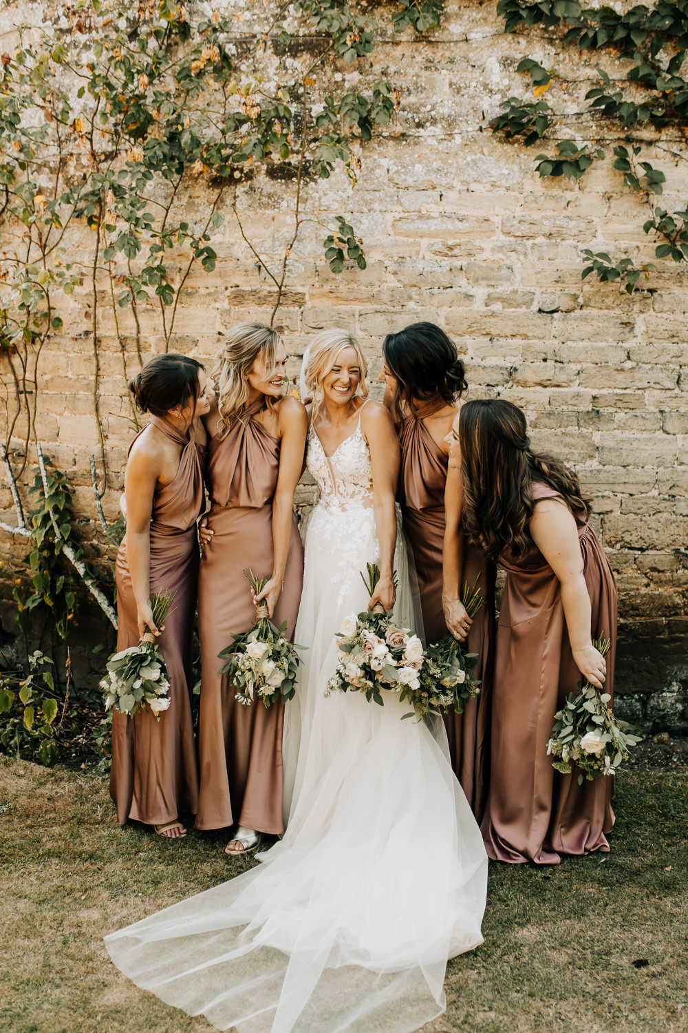 Bronze Bridesmaid Dresses Long Rousham House Wedding Wyldbee