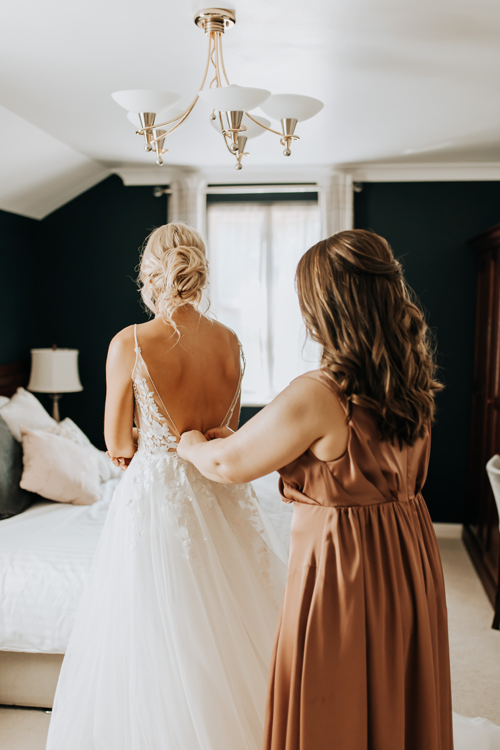 Dress Gown Bride Bridal Lace Tulle Normandie Enzoani Rousham House Wedding Wyldbee