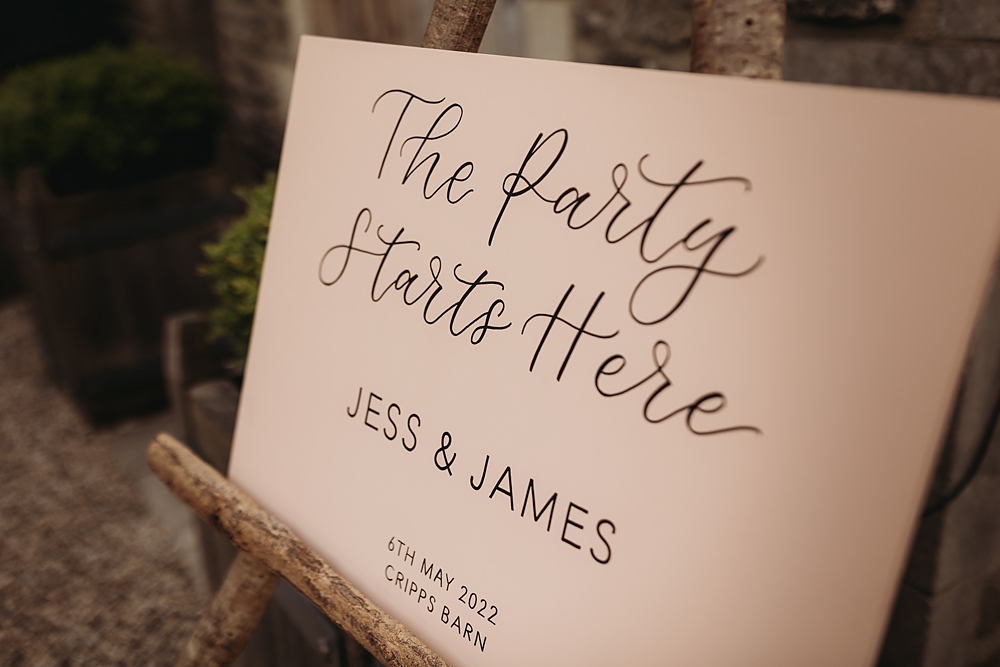 Spring Country Garden Wedding Thyme Lane Photography Pink Calligraphy Welcome Sign