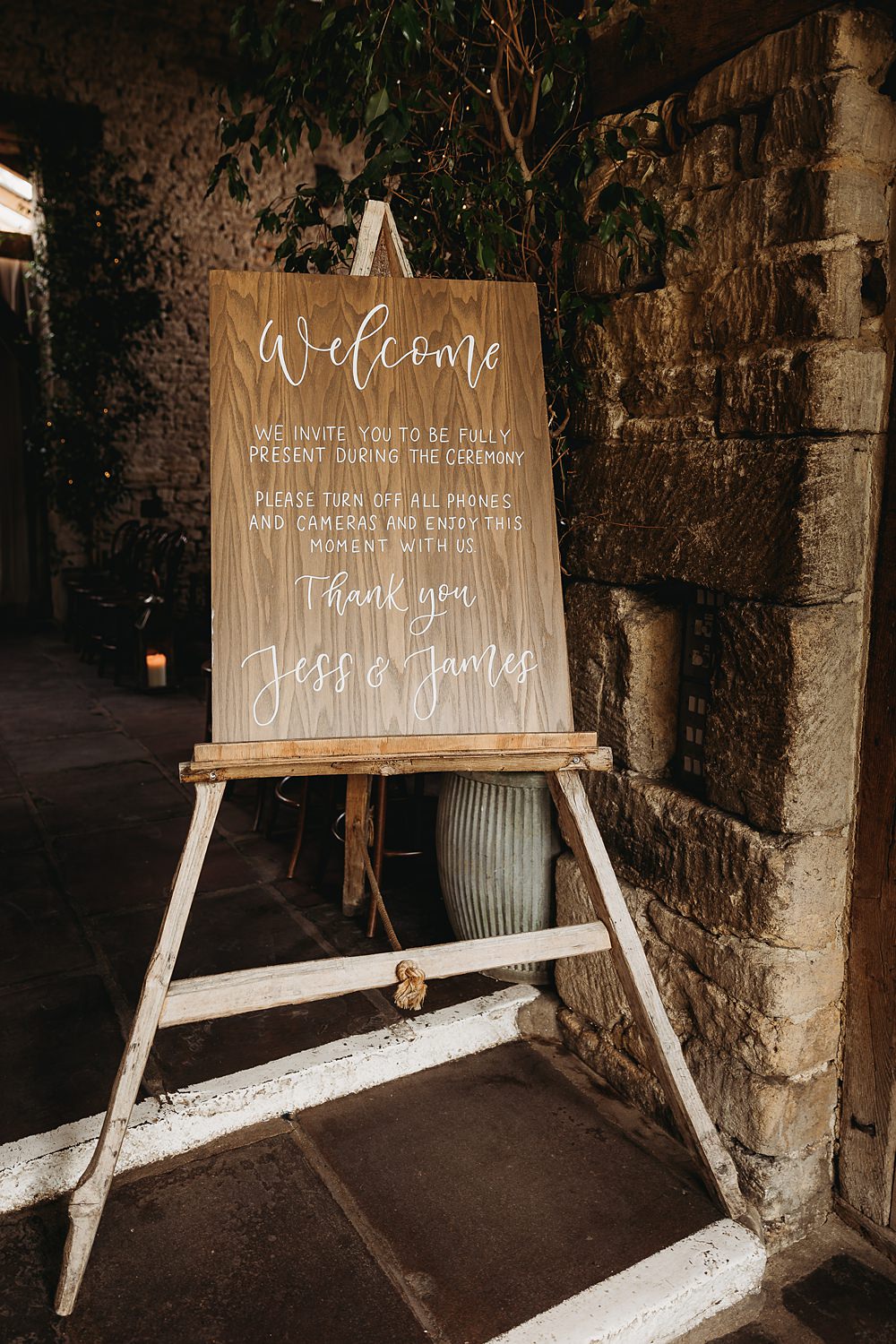 Wooden Welcome Sign Spring Country Garden Wedding Thyme Lane Photography