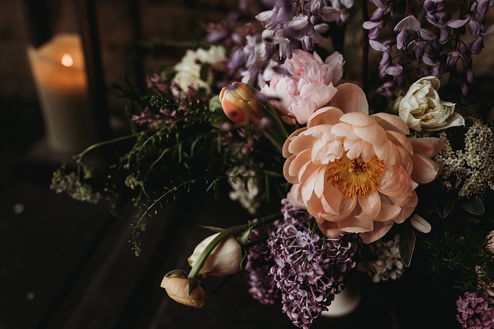 Flowers Bouquet Pink Peony Rose Stocks Lilac Spring Country Garden Wedding Thyme Lane Photography