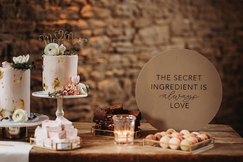 Cake Dessert Table Sign Banner Spring Country Garden Wedding Thyme Lane Photography