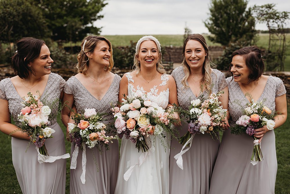 Lilac Grey Bridesmaid Dresses Spring Country Garden Wedding Thyme Lane Photography