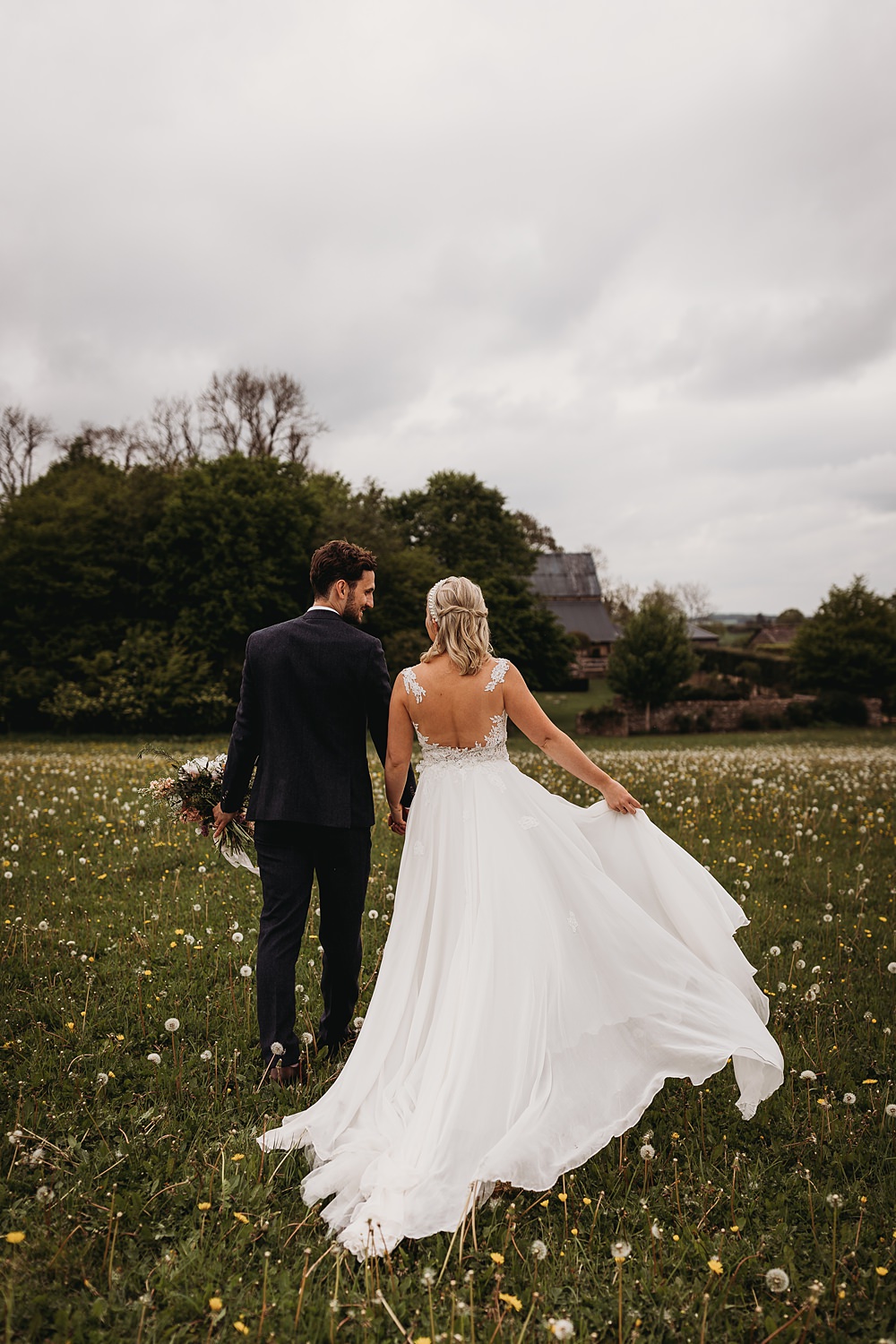 Anna Kara Lace Top Dress Gown Bridal Spring Country Garden Wedding Thyme Lane Photography