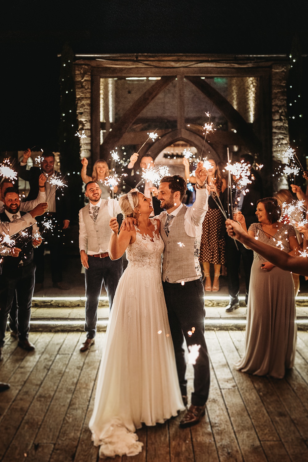 Sparklers Send Off Spring Country Garden Wedding Thyme Lane Photography