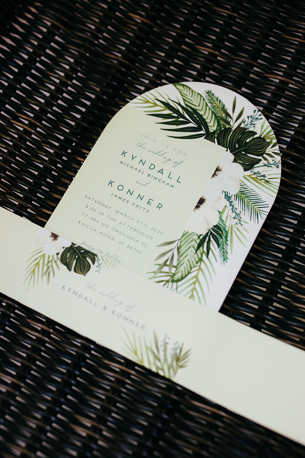 Tropical Hawaii Wedding Couple Cups Photography Stationery Invites