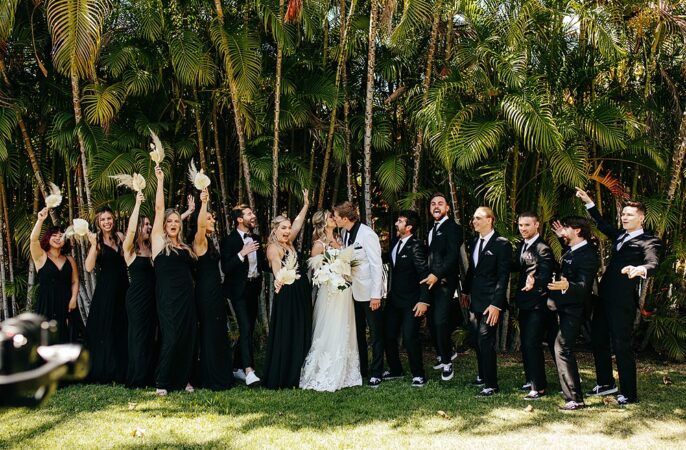 Tropical Hawaii Wedding Couple Cups Photography