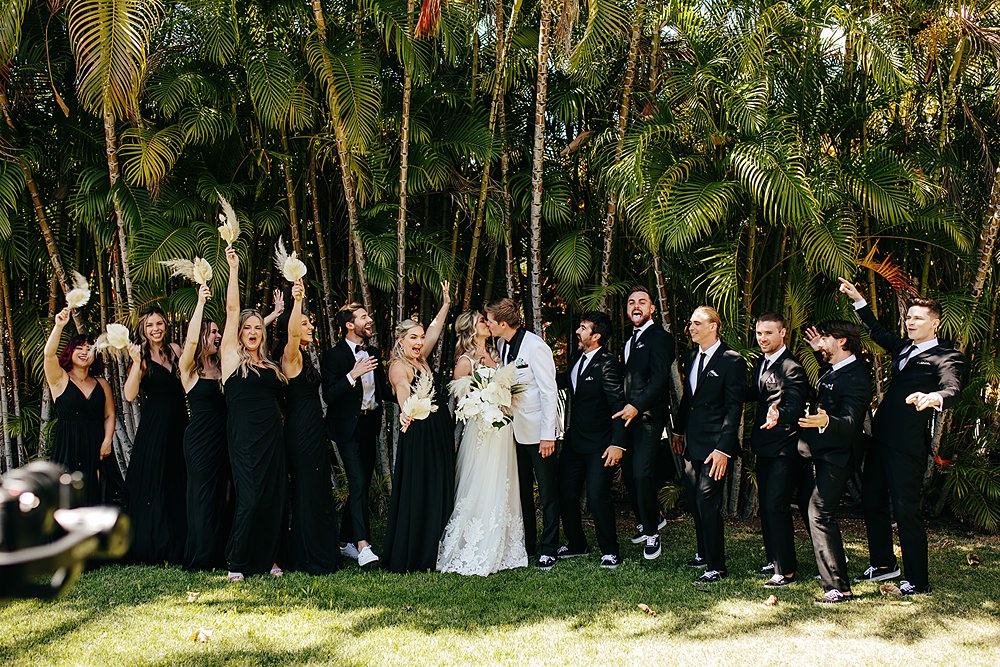 Tropical Hawaii Wedding Couple Cups Photography