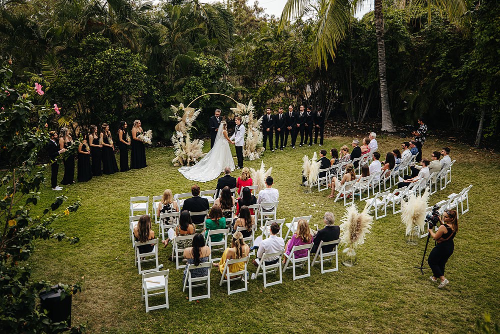 Tropical Hawaii Wedding Couple Cups Photography