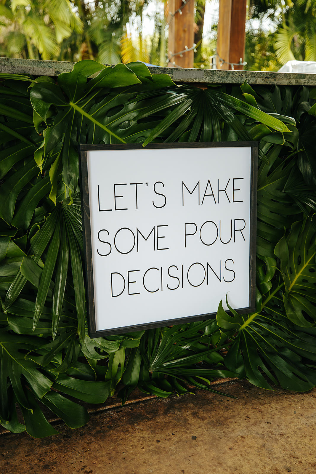 Bar Sign Tropical Hawaii Wedding Couple Cups Photography