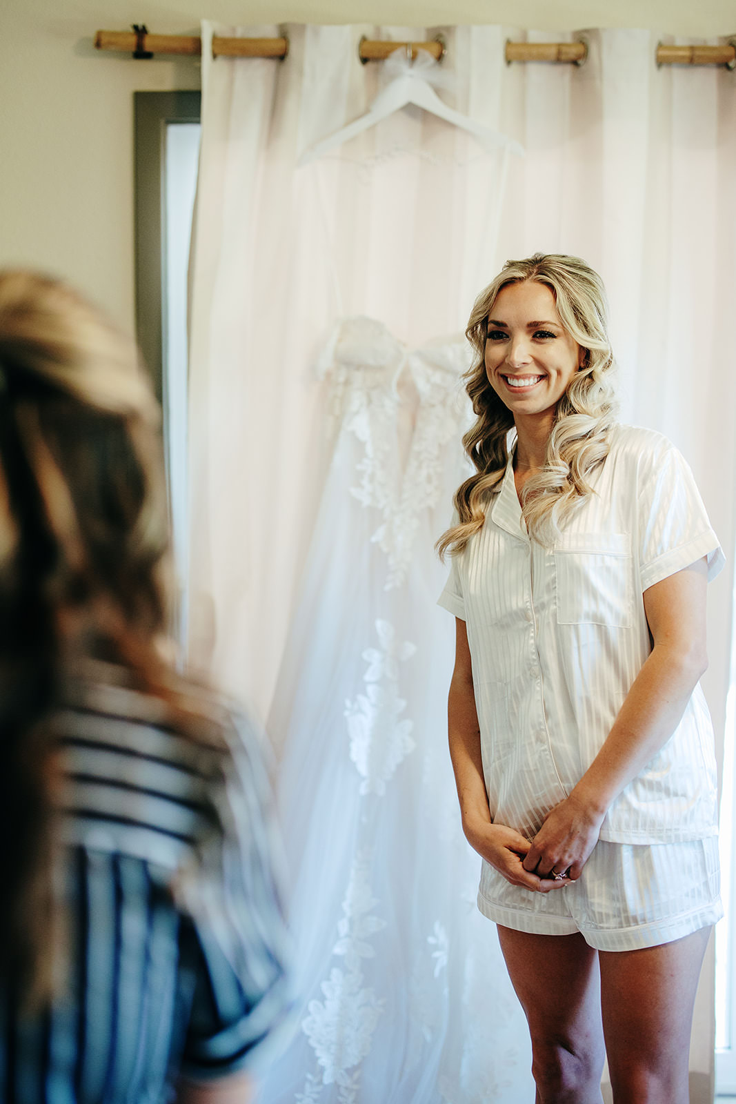Bride PJs Tropical Hawaii Wedding Couple Cups Photography