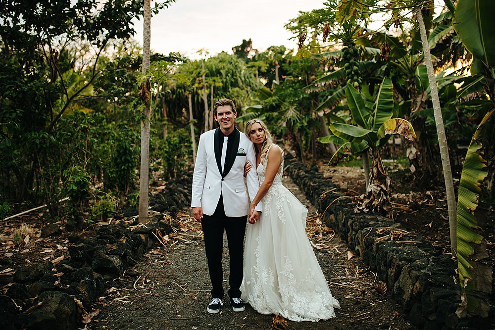 Tropical Hawaii Wedding Couple Cups Photography