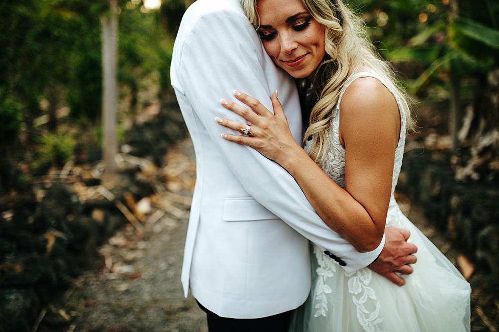 Tropical Hawaii Wedding Couple Cups Photography