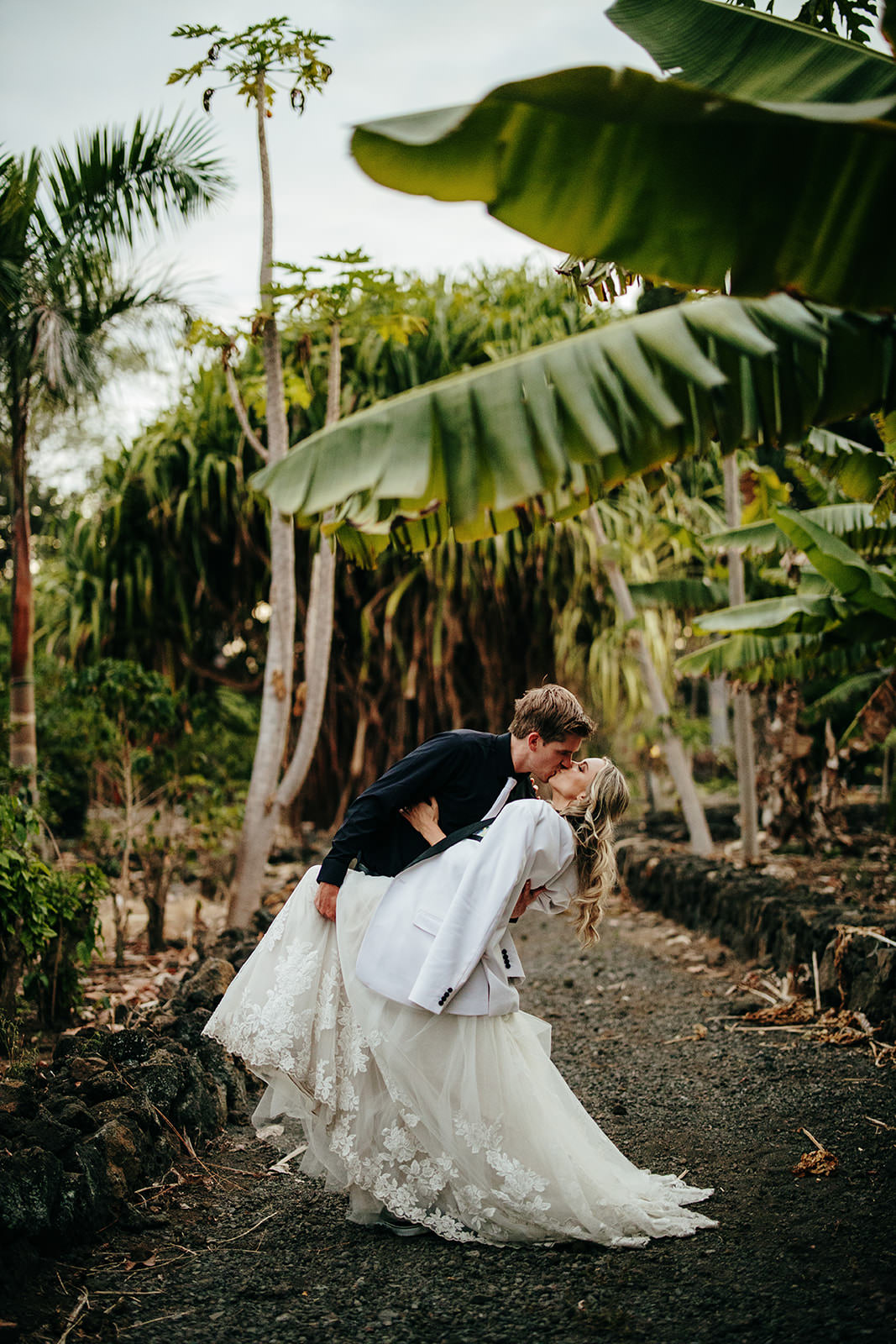 Tropical Hawaii Wedding Couple Cups Photography