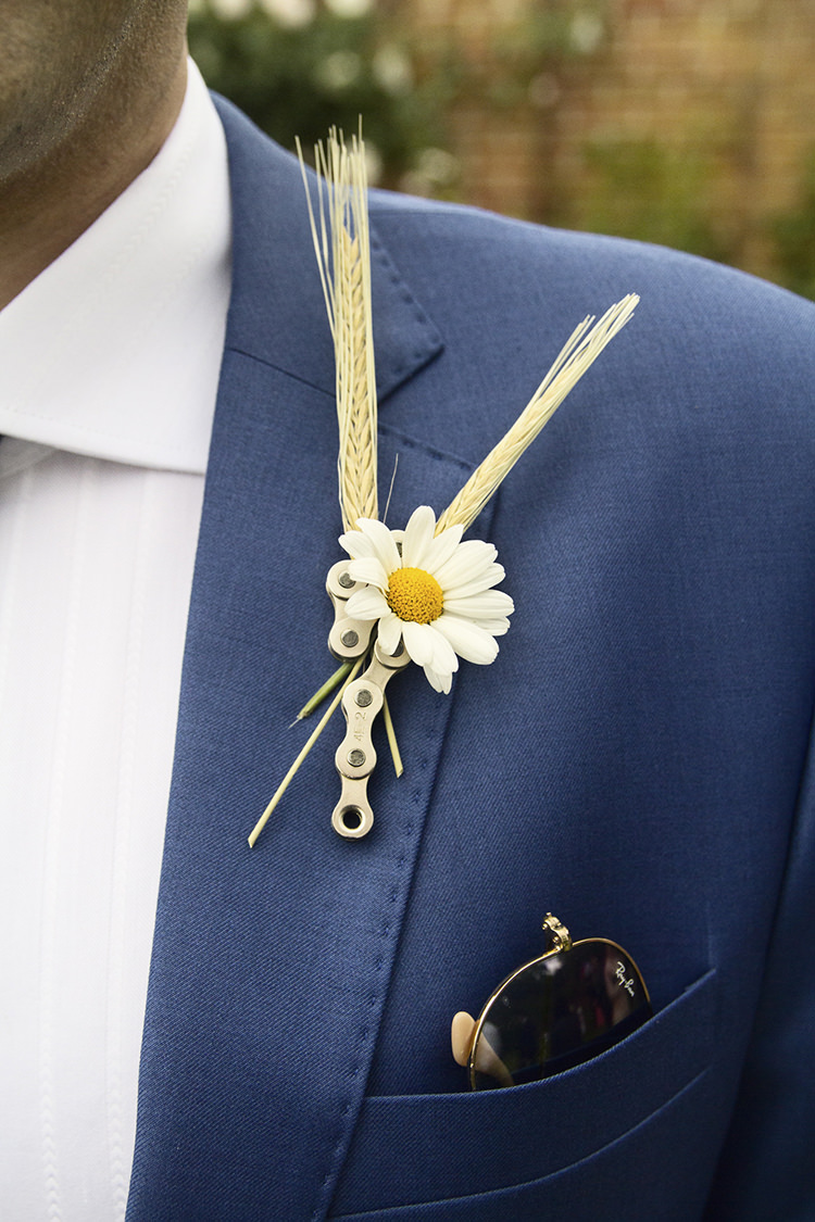 Wedding Buttonhole Idea Bicycle Chain Jennifer Langridge Photography