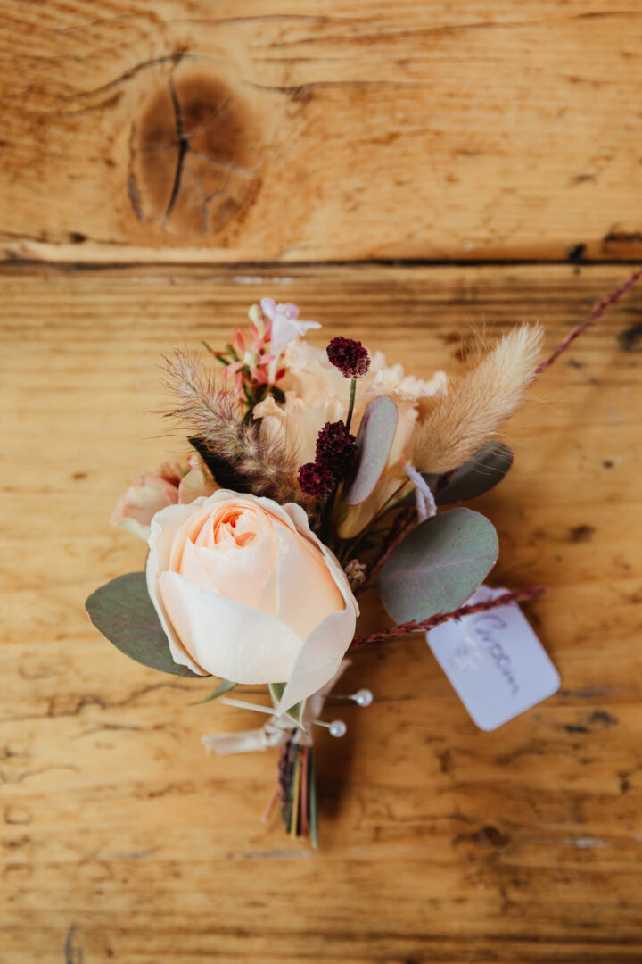 Wedding Buttonhole Idea Blush Burgundy Victoria Baker Weddings