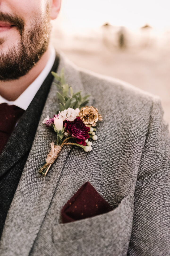 Wedding Buttonhole Idea White Berry Oobaloos Photography