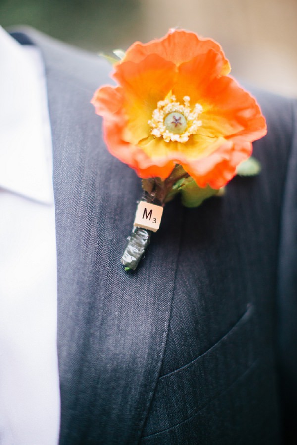 Wedding Buttonhole Ideas Scrabble Tile Miki Photography