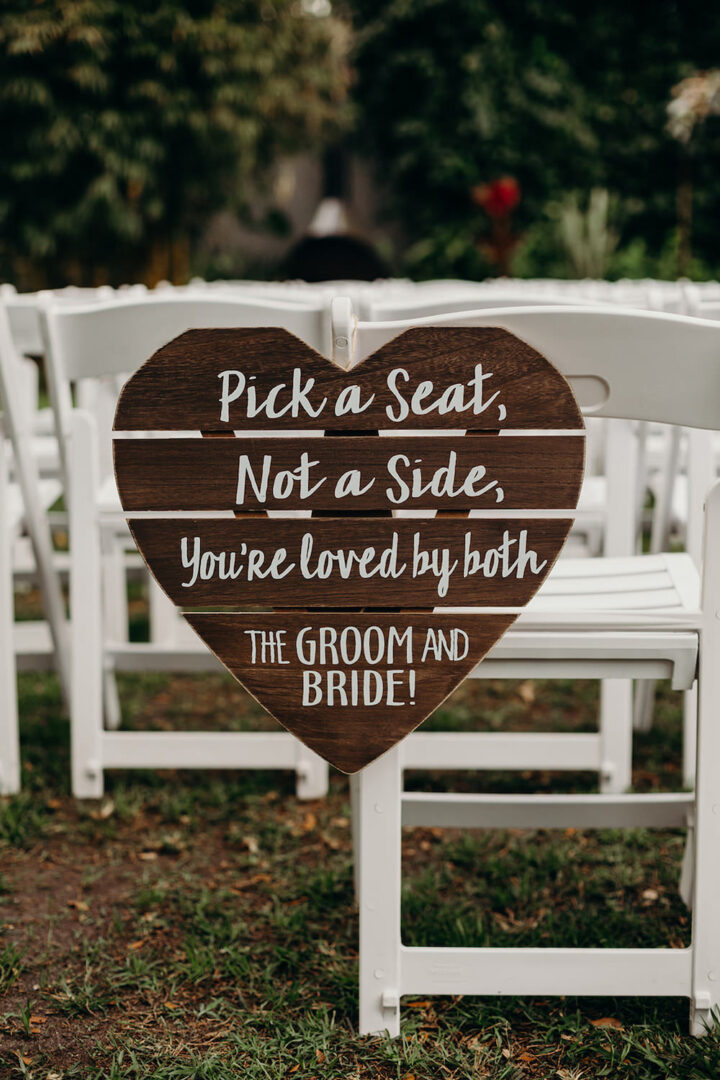 Wedding Ceremony Sign Idea Wooden Heart Dani Nichol Photography