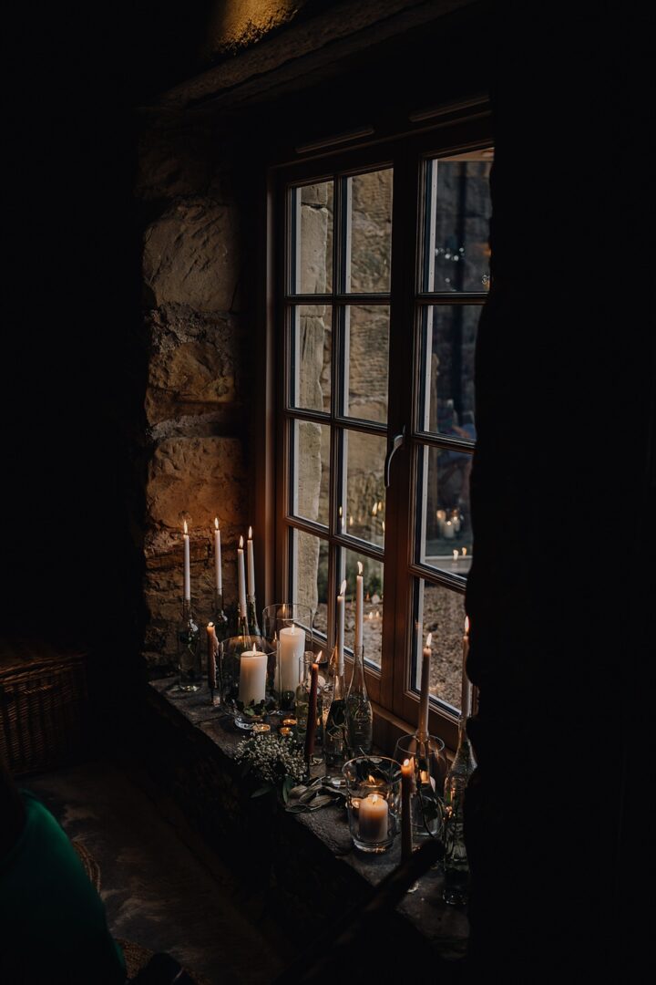Wedding Lighting Ideas Windowsill Candles Martin Venherm Photography