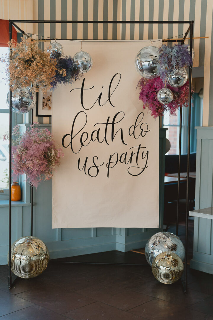 Wedding Sign Idea Banner Disco Ball Georgia Rachael