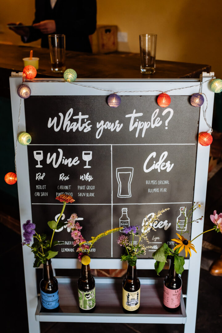 Wedding Sign Ideas Drink Menu Daffodil Waves