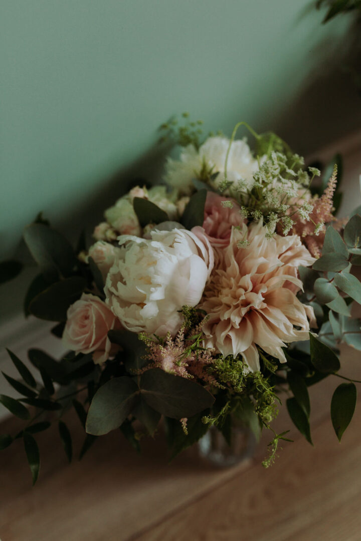 White Peony Daliah Bouquet Wedding Isabelle Elliott Photography