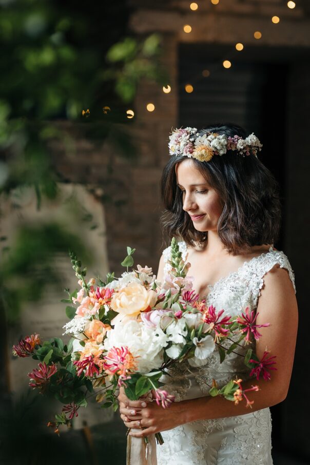 White Peony Wedding Bouquet Peach Gem Hicks Photography