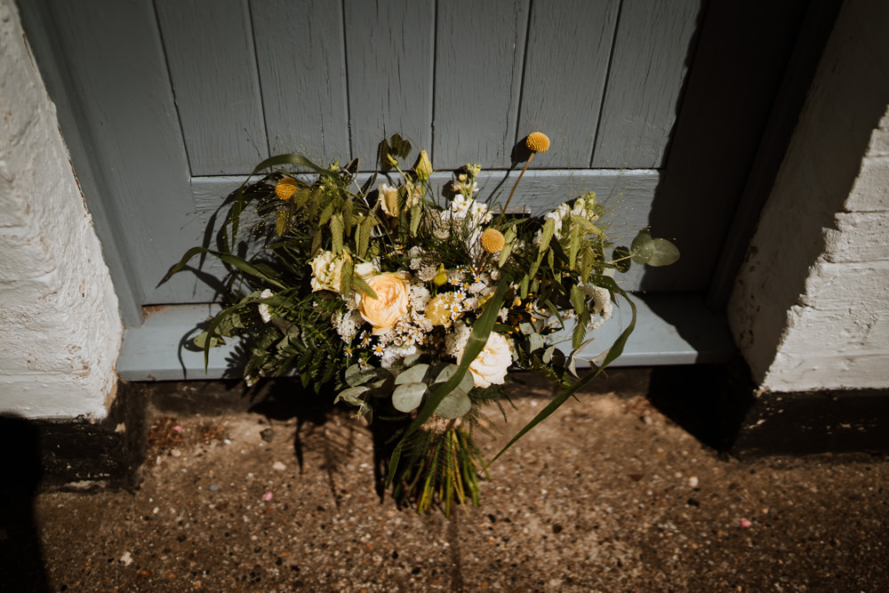 Bouquet Flowers Greenery Bride Whitstable Beach Wedding Nicola Dawson Photography