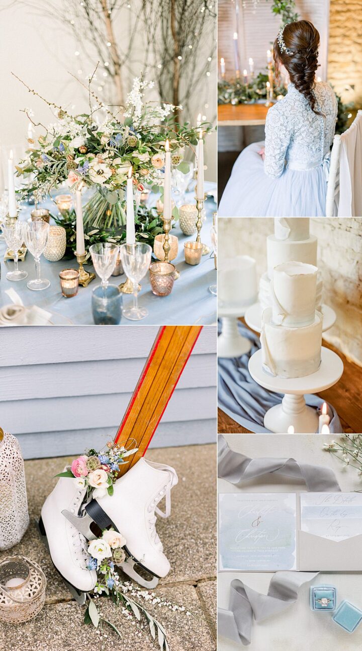 Winter Wedding Colours Blue White Grey Joanna Briggs Photography
