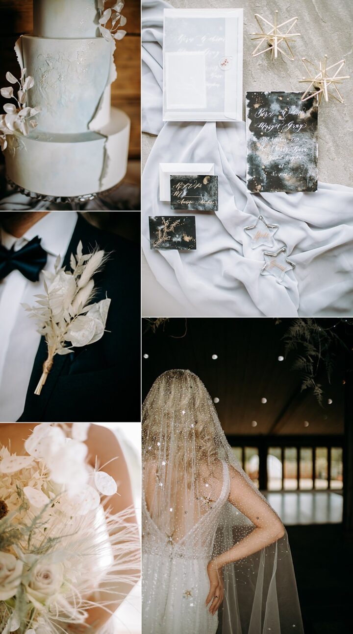 Winter Wedding Colours Charcoal Gold White Christine Third Wheeling